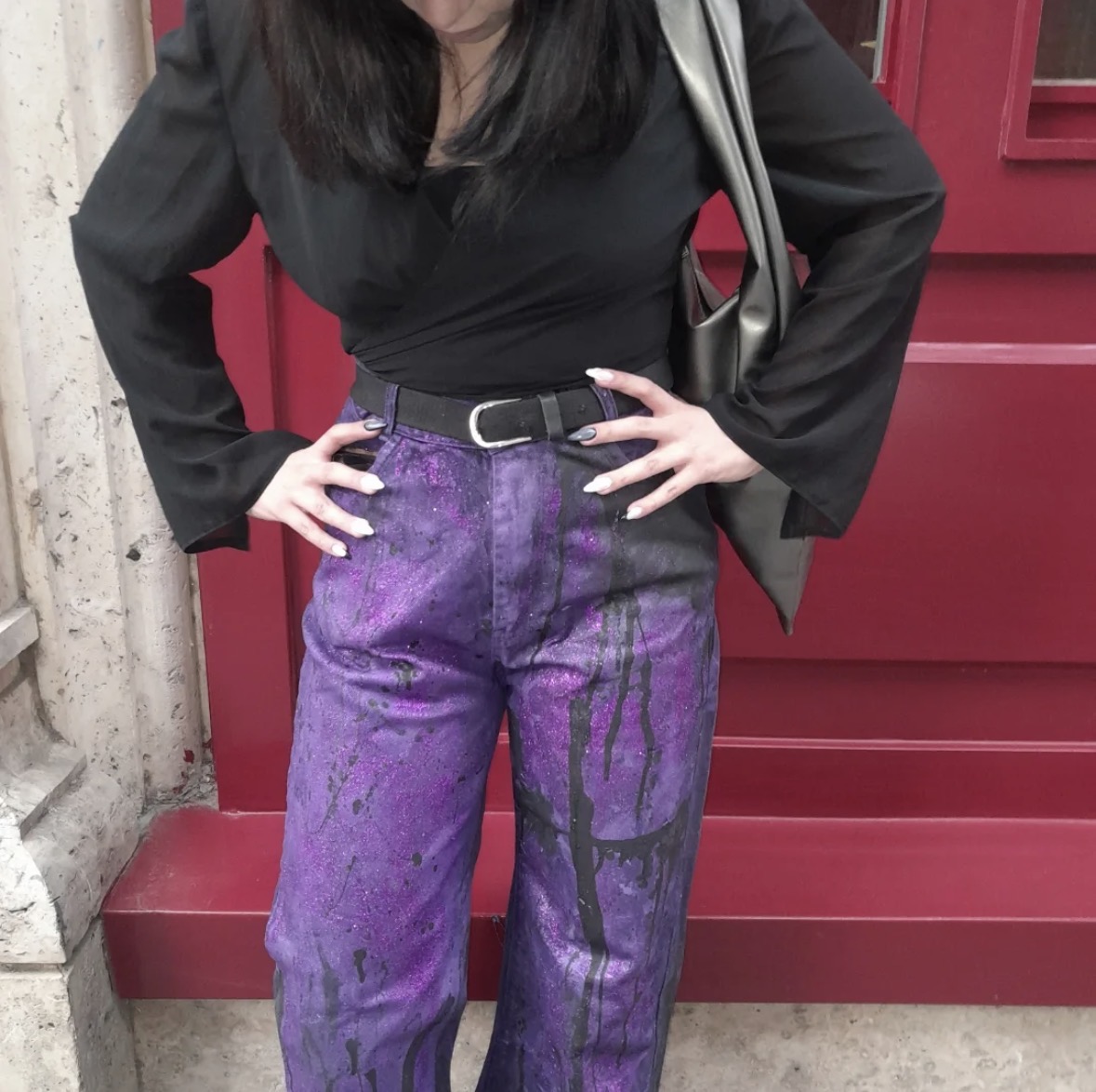 شلوار جین بنفش - نما ۲